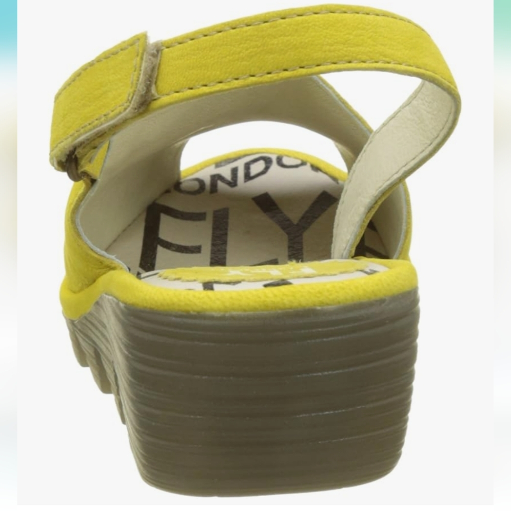 New Fly London Women's Yellow Lemon Wedge Sandals 39 - Picture 13 of 13
